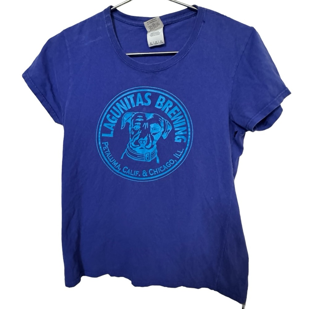 Retro Lagunitas Brewing Co Petaluma CA Blue Women’s M Beer Bar T-Shirt NICE
